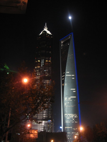 And the tower at night