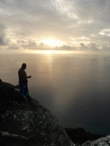 Our Tour guide and the sunrise