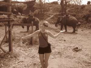 Emily loving elephants