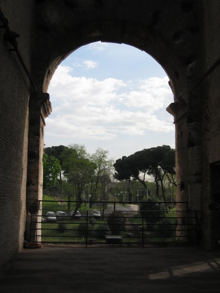 Looking outside the Colosseum