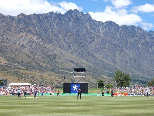 Cricket with Remarkables in Background