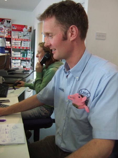 Colin the Clanger helps Vet Andy Nelsons