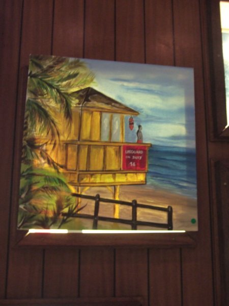 Beach house art at Rockfood Restaurant
