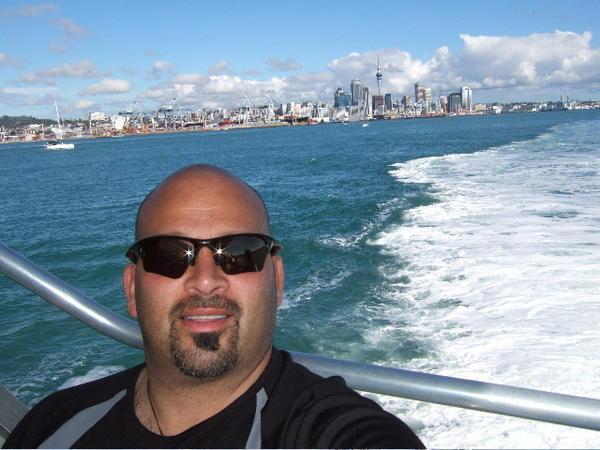 Fat bloke on a boat