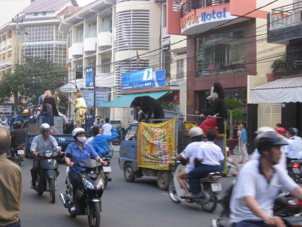 Weird parade through Nha Trang
