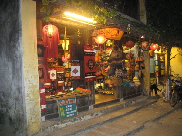Shops in Hoi An at night