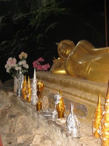Reclining Buddha in cave