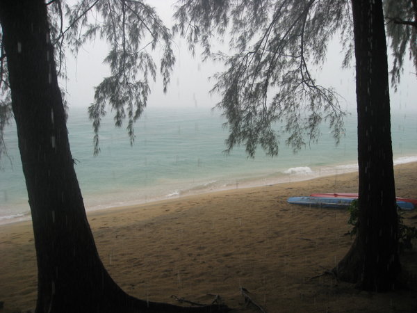 Rain, rain, rain on our beach (Tioman Island)