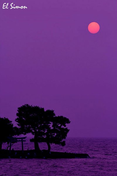 Sunset over Lake Shinji