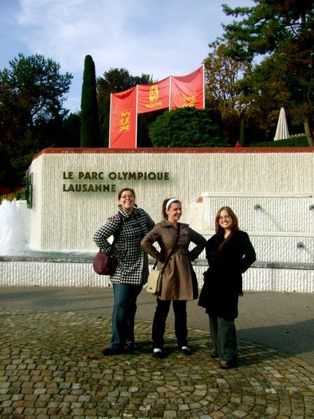 Olympians outside the Olympic Museum