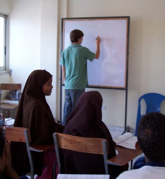 Kovas teaching at Shiloh International School