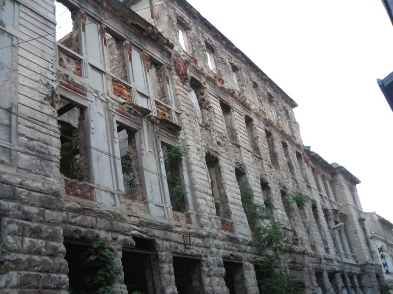 building on main street of Mostar