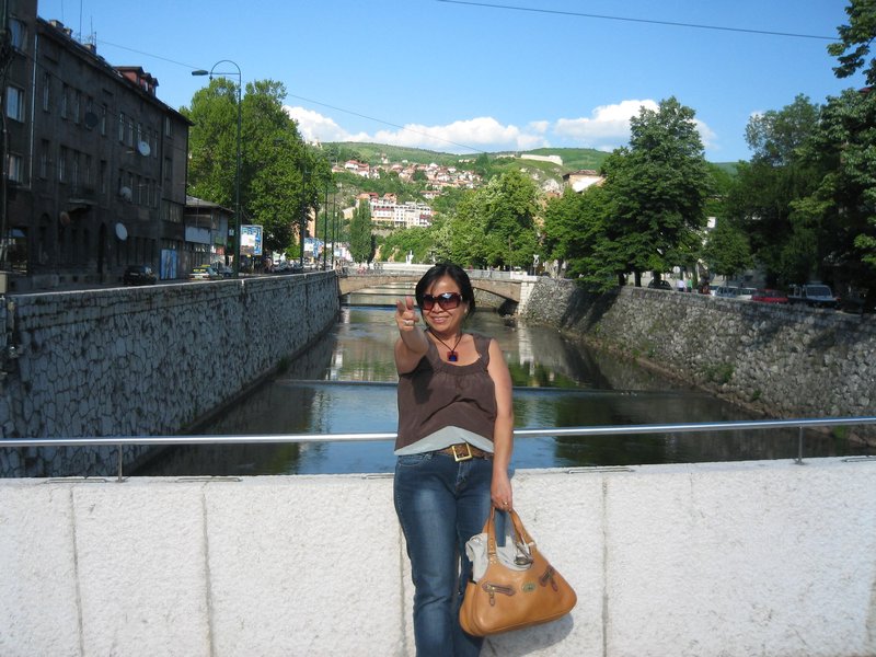 on Sarajevo's landmark bridge