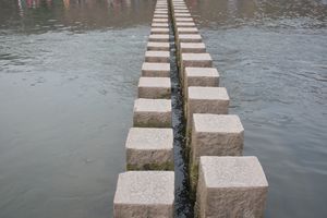 steps across the water