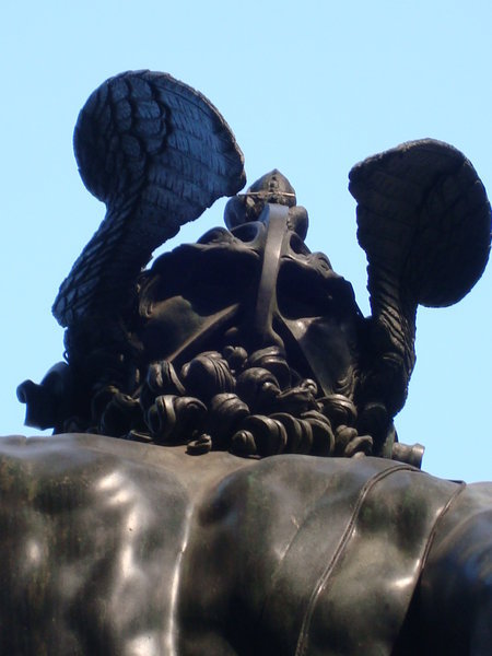 detail of Medusa gets it statue