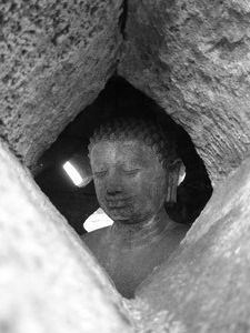 Borobudur - budda inside stupa