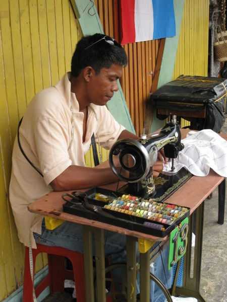 Sewing machine man