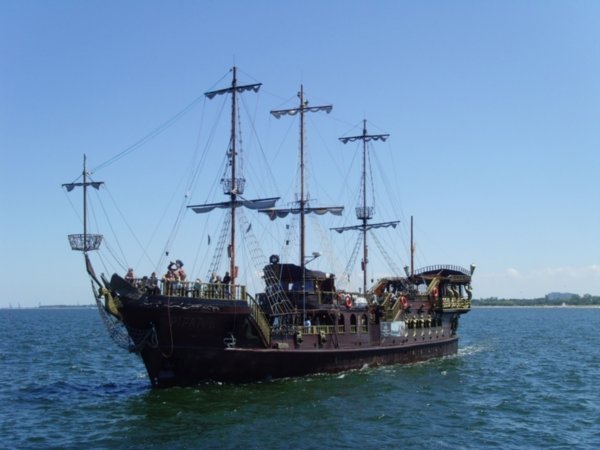 Ship at sea in Sopot