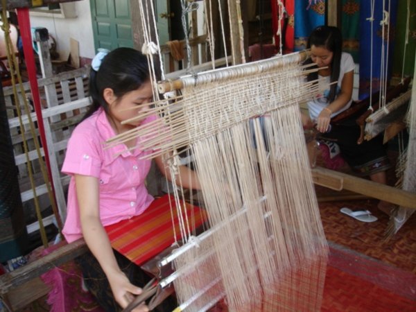 Girls Weaving