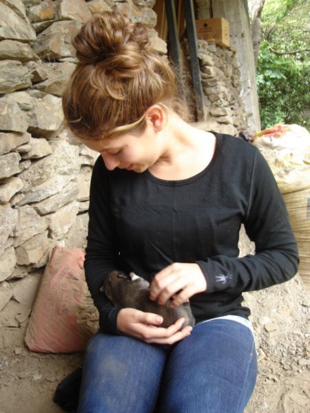 Anna with one of the newborns