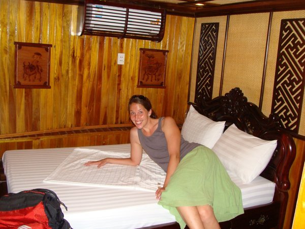 Our beautiful room aboard the 'Junk' boat