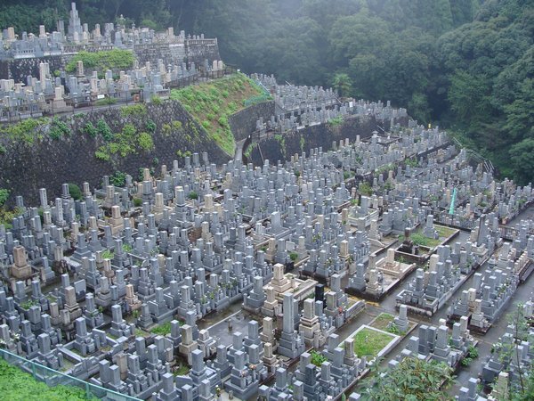 Cemetary, crazy big, it looked like a miniature city