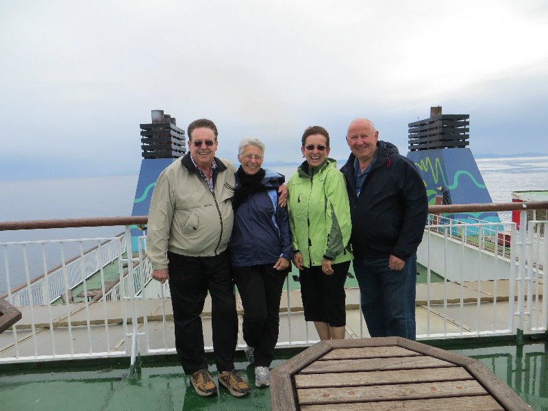 atop the ferry deck 