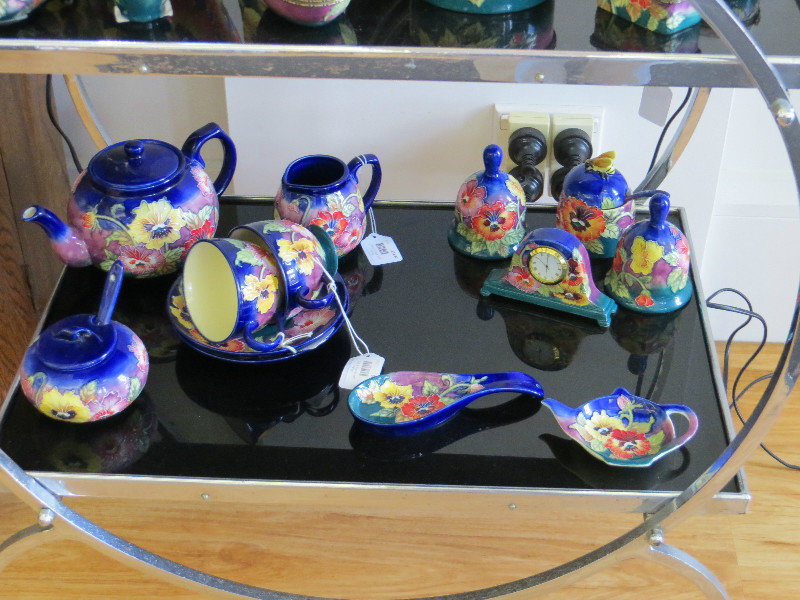 a brilliantly coloured tea set 