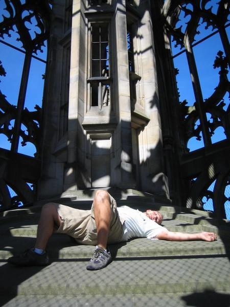 Passed out on top of the Münster...there were a lot of steps!