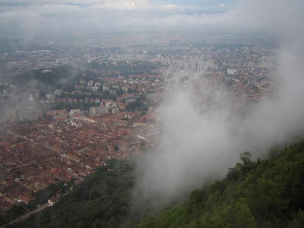 Brasov from the top of the funicular