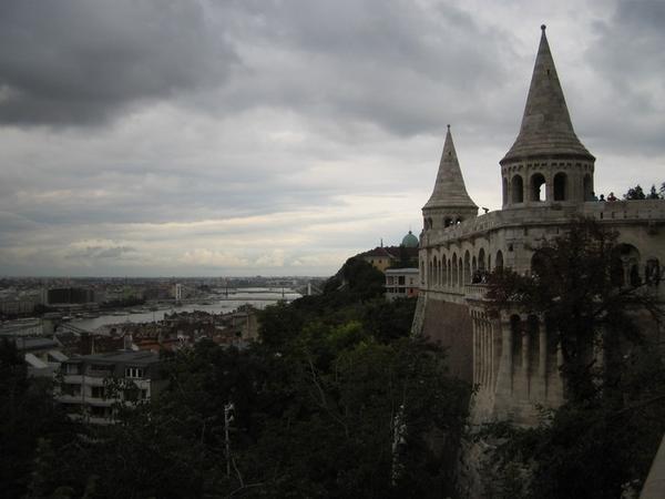 The Fishermen's Bastion in front of Matthais Church offering great views of the Parliament