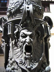 An angry water fountain at Peles