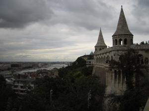 The Fishermen's Bastion in front of Matthais Church offering great views of the Parliament
