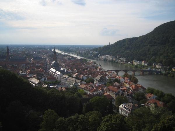 A view of Heidelberg from the castle hill 