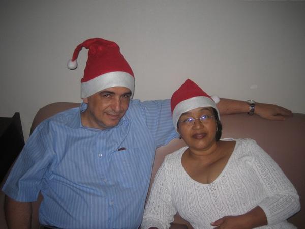 Pai and Mãe Guimaraes in the Christmas Spirit