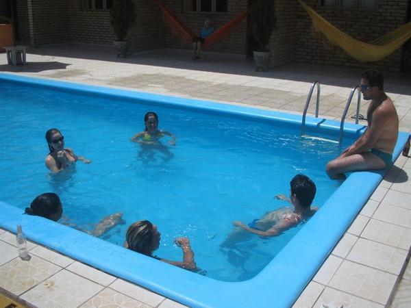 Everyone enjoying the pool