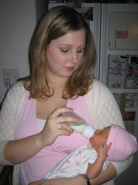 Amy with her new bundle of joy Isabella Rose