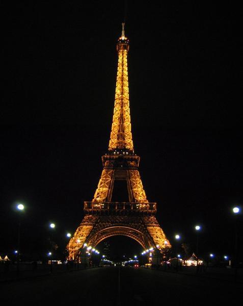 Night time is the right time to see the Eiffel Tower....unless it is raining