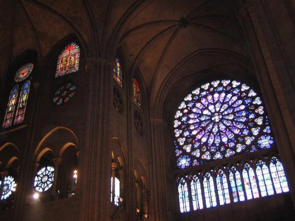 One of the famous Rose Windows at Cathédrale de Notre Dame