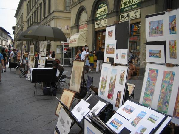 Being a big tourist location, the streets of Florence are flooded with local artist trying to make a buck