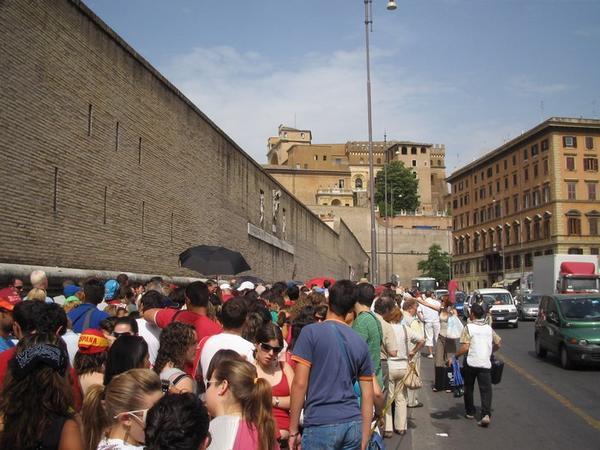 Woohoo!  2.5 hours in a line to get into the Vatican in 100 degree heat.