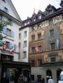 The building on the right is one of Luzern's famous hotels.  On the left was our hotel...great location...crappy hours.