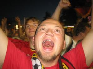A very happy little boy...Germany scored!