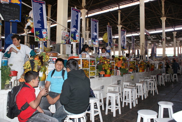 Juice stalls, Cusco market
