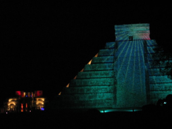 The light and sound show at night