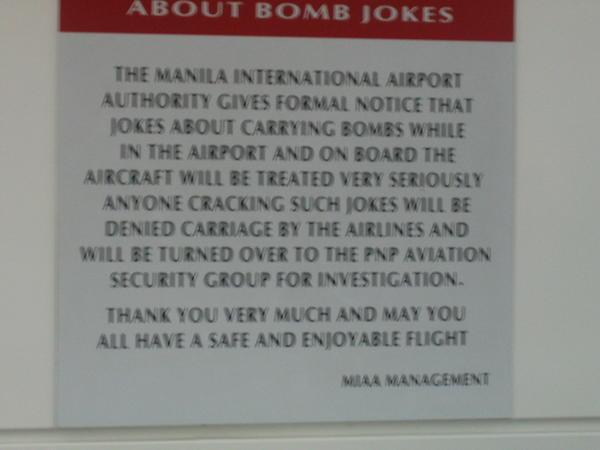 No cracking jokes about bombs!