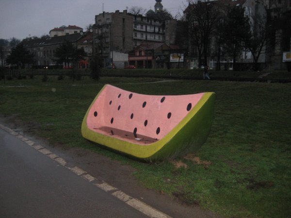 Watermelon bench!