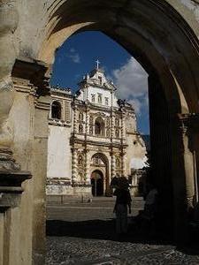 Church through an archway