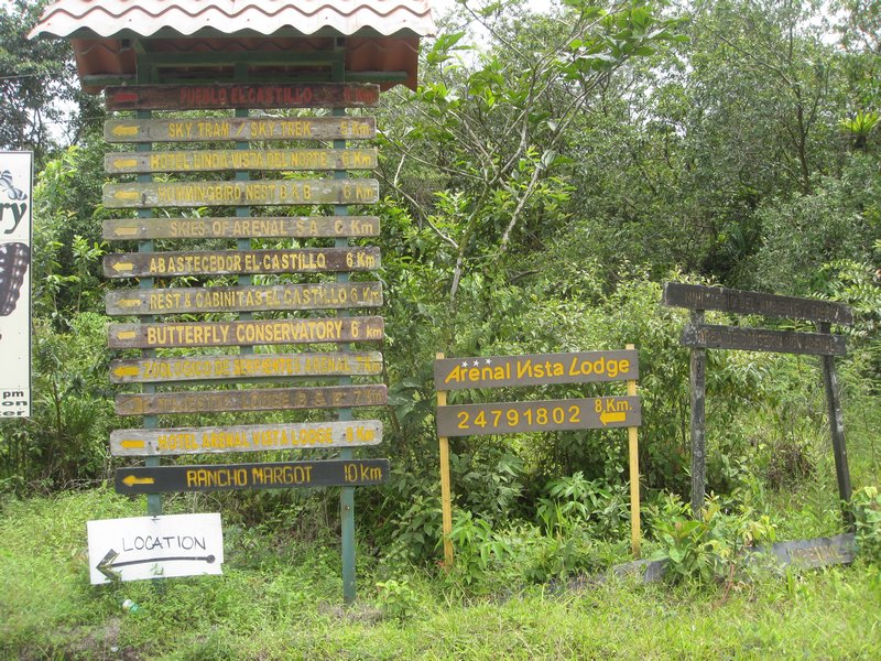 Signs close to Arenal