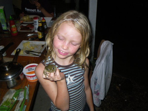 Emily holding frog
